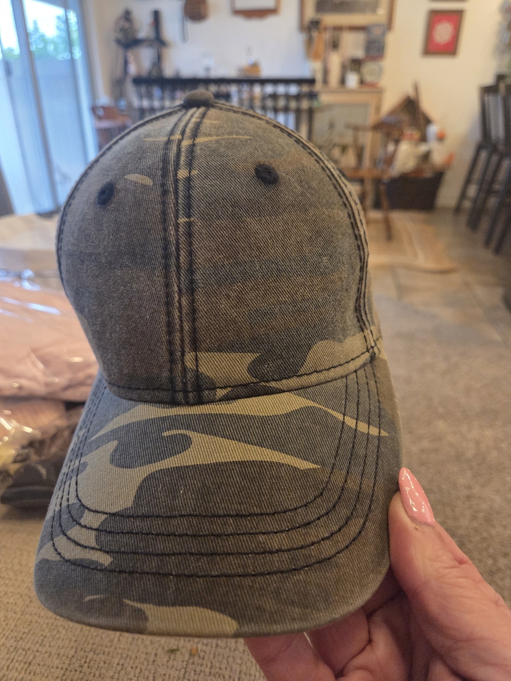 George Camo Baseball Cap in Green and Tan